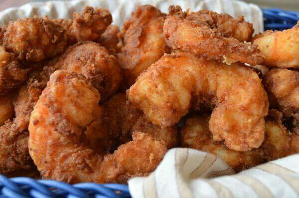 deep fried bacon wrapped shrimp