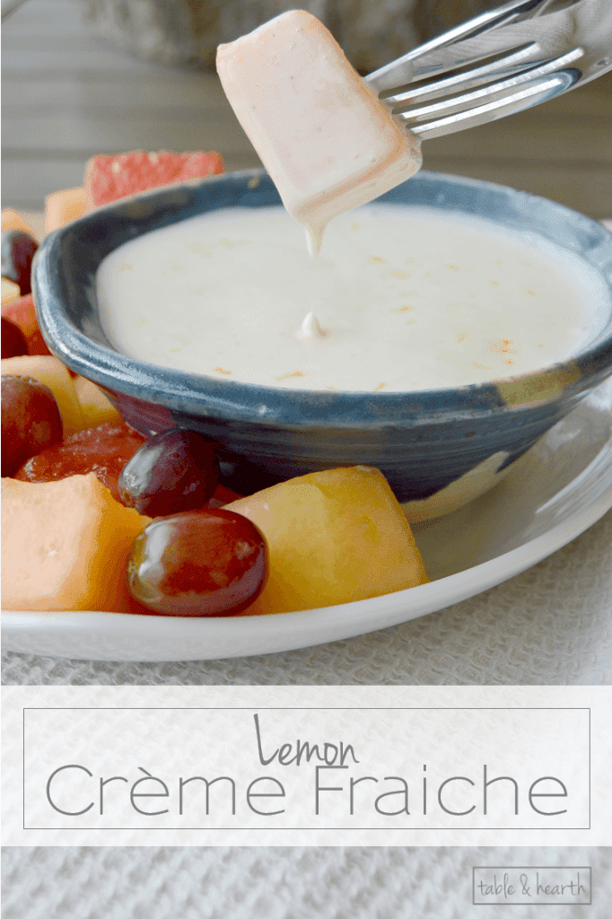 Yum! Easy and delicious Lemon Creme Fraiche fruit dip.