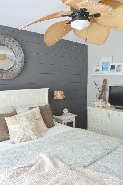 GORGEOUS!! Installing your own shiplap can be super easy! This is a great tutorial by Table & Hearth for how to install a DIY shiplap planked wall using simple plywood underlayment. www.tableandhearth.com