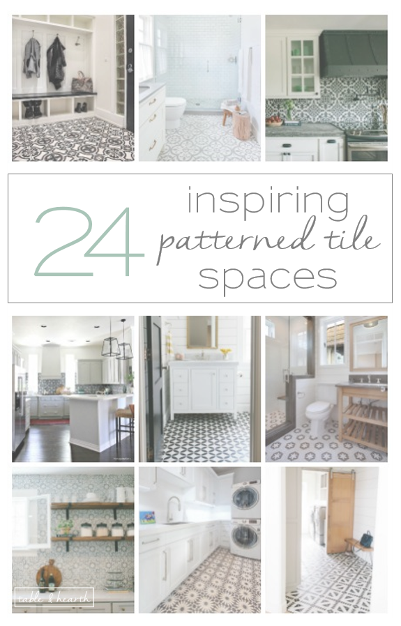 24 inspiring ways to use patterned tile in neutral spaces. www.tableandhearth.com