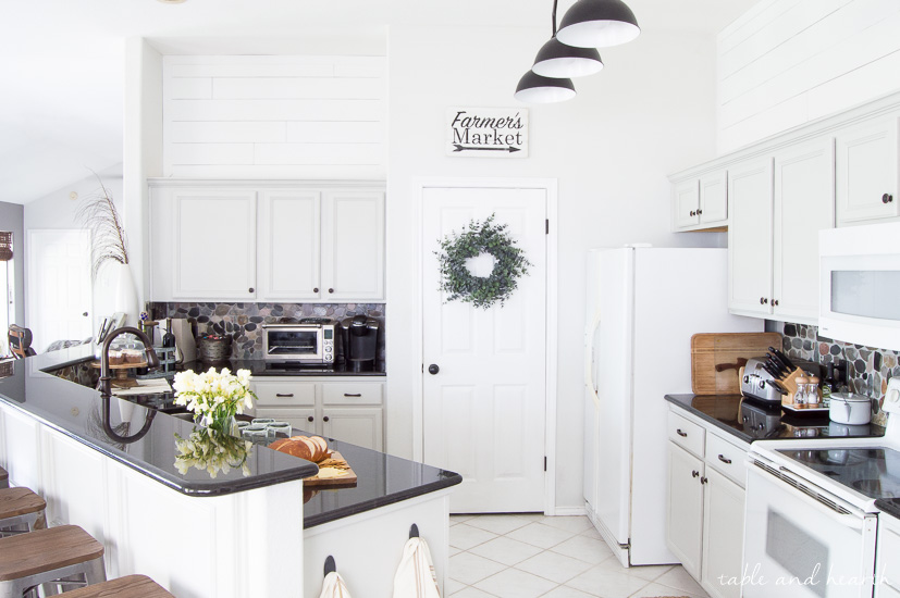 light gray farmhouse kitchen