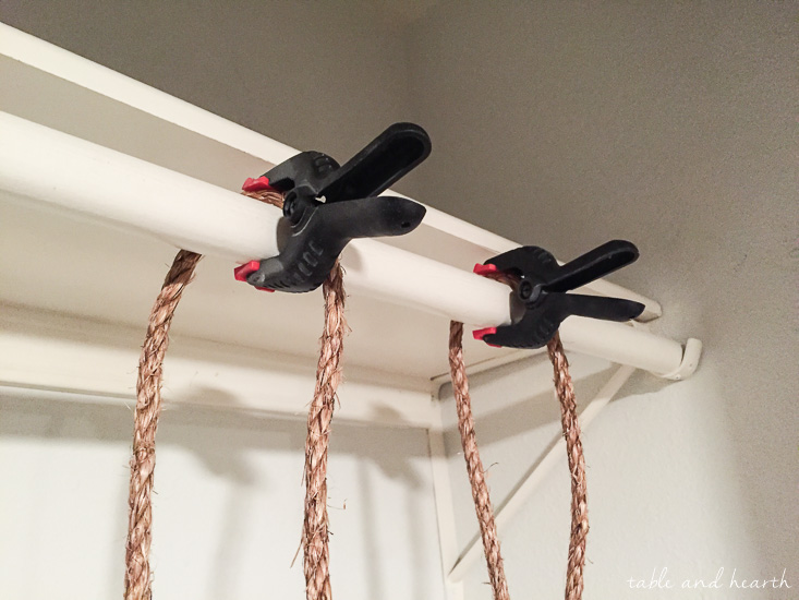 What a cool way to use vertical space! Hanging closet storage crates