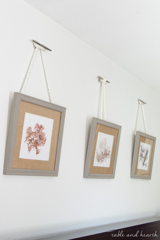 DIY Nautical Rope Picture Hangers - Table and Hearth