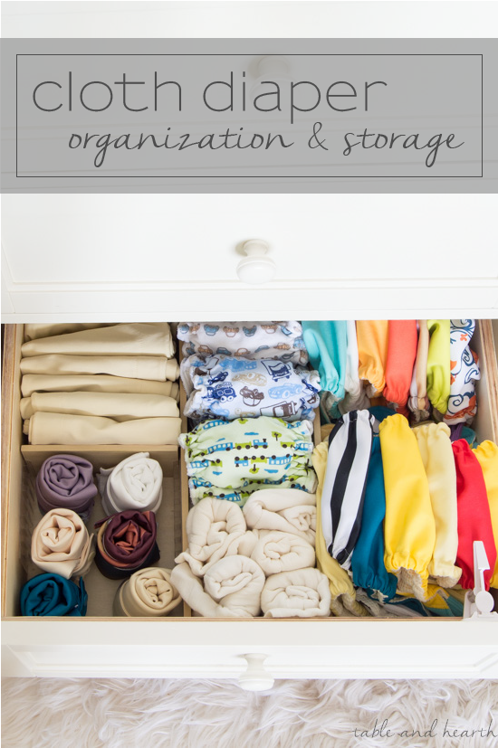 Our Cloth Diaper Storage and Organization System Table and Hearth