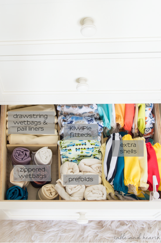 Our Cloth Diaper Storage And Organization System Table And Hearth