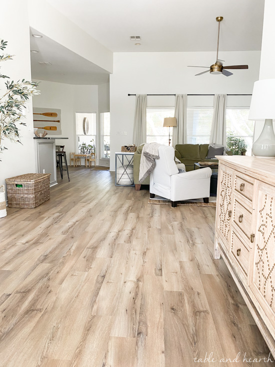 New Vinyl Plank Flooring (Over Tile!) - Table and Hearth